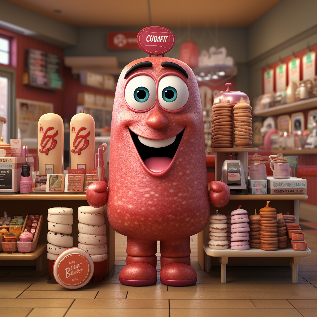 Friendly commerce store character in 3D style