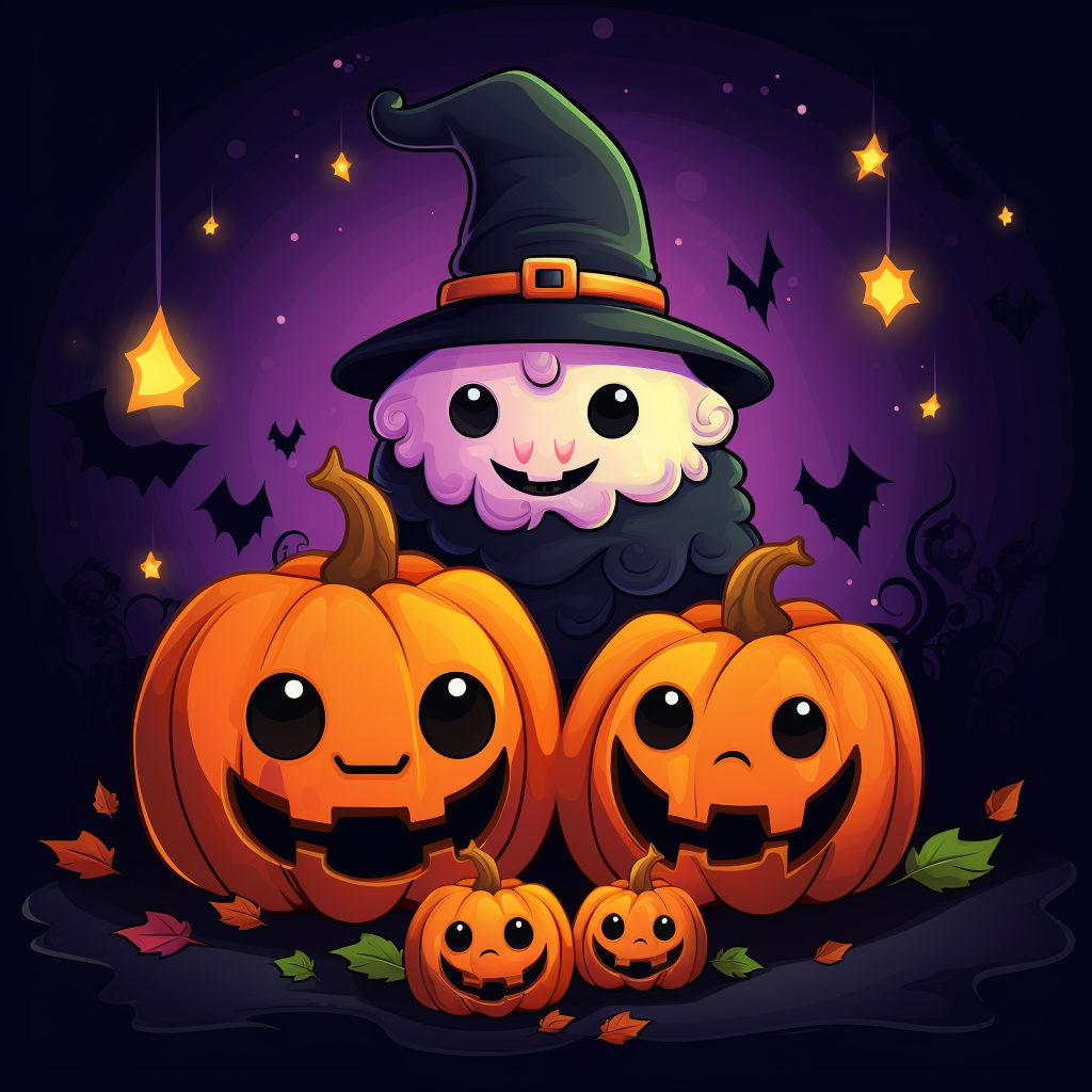 Friendly cute Halloween background