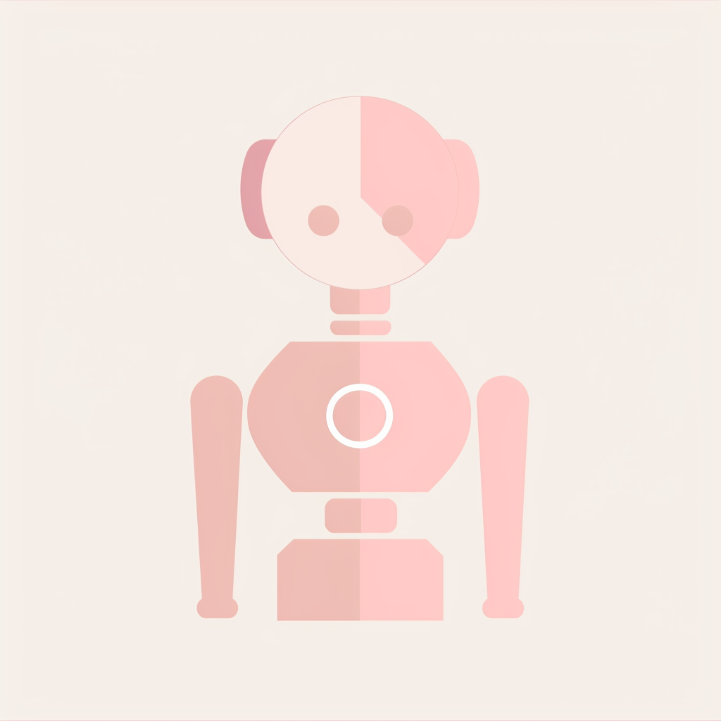 Friendly Robot Pink Silhouette Vector