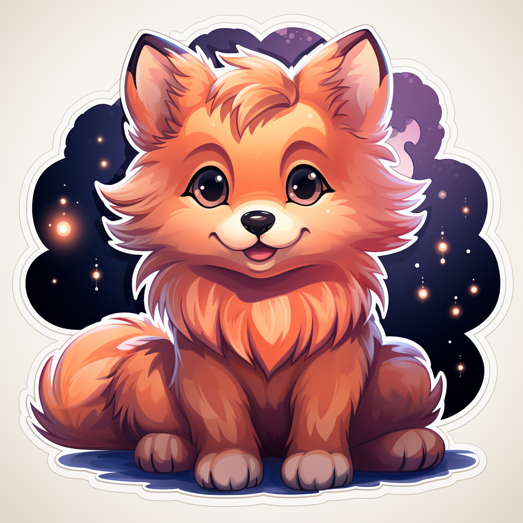 Adorable Halloween Kawaii Werewolf Sticker