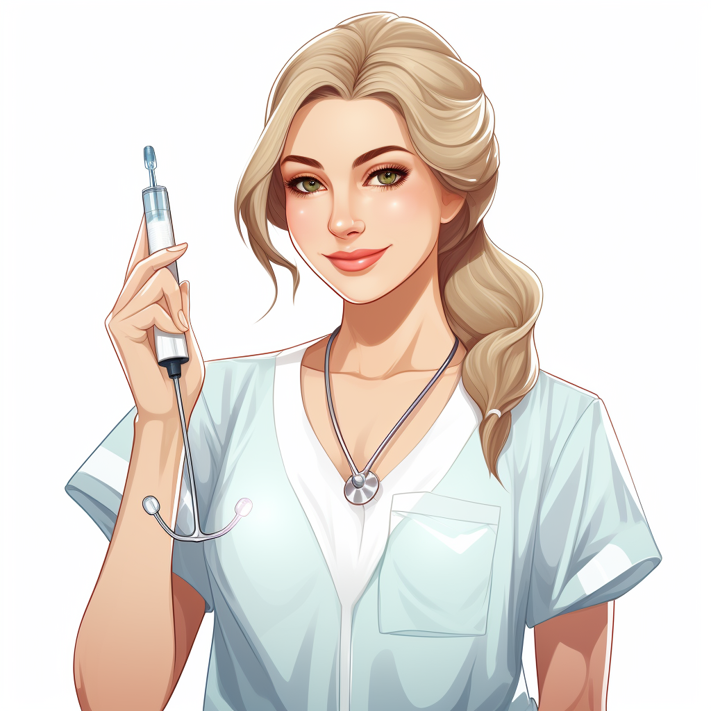 Nurse holding syringes with a smile