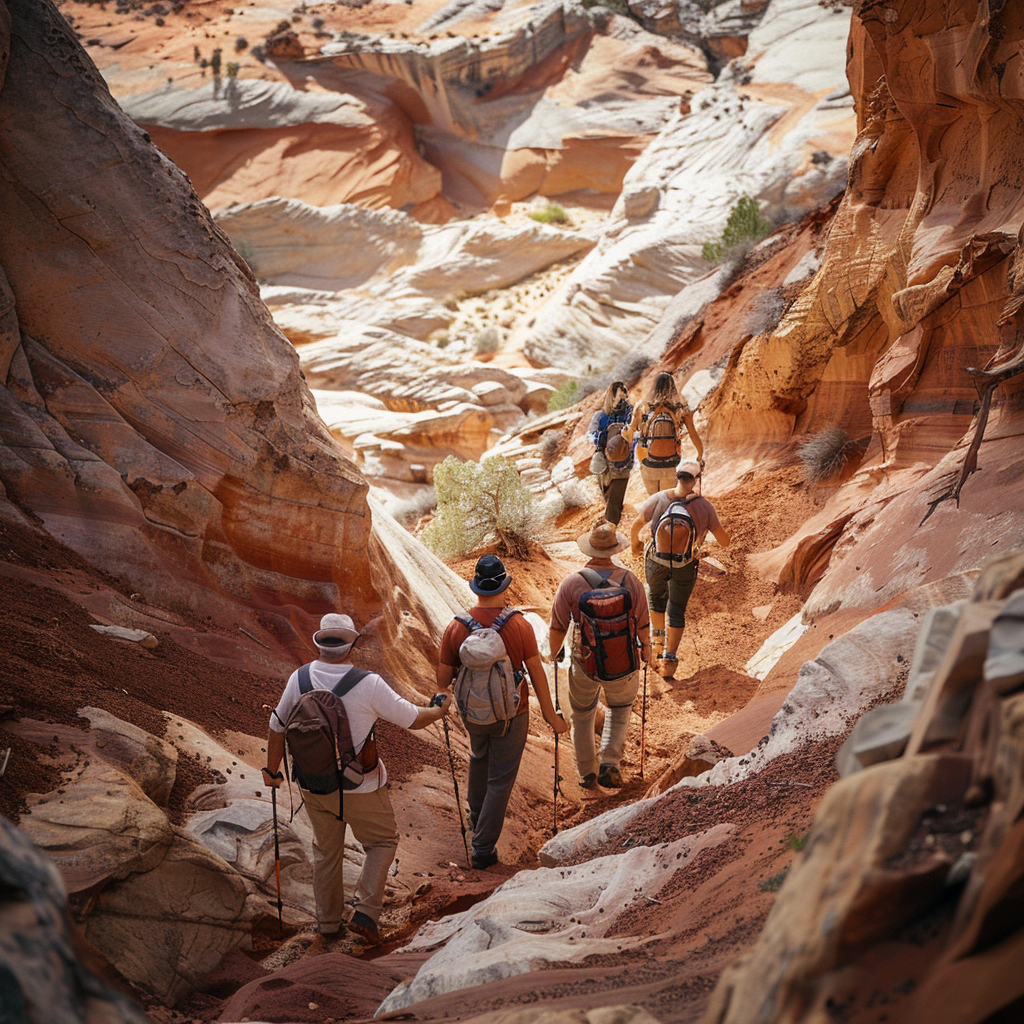 Group of friends hiking adventure