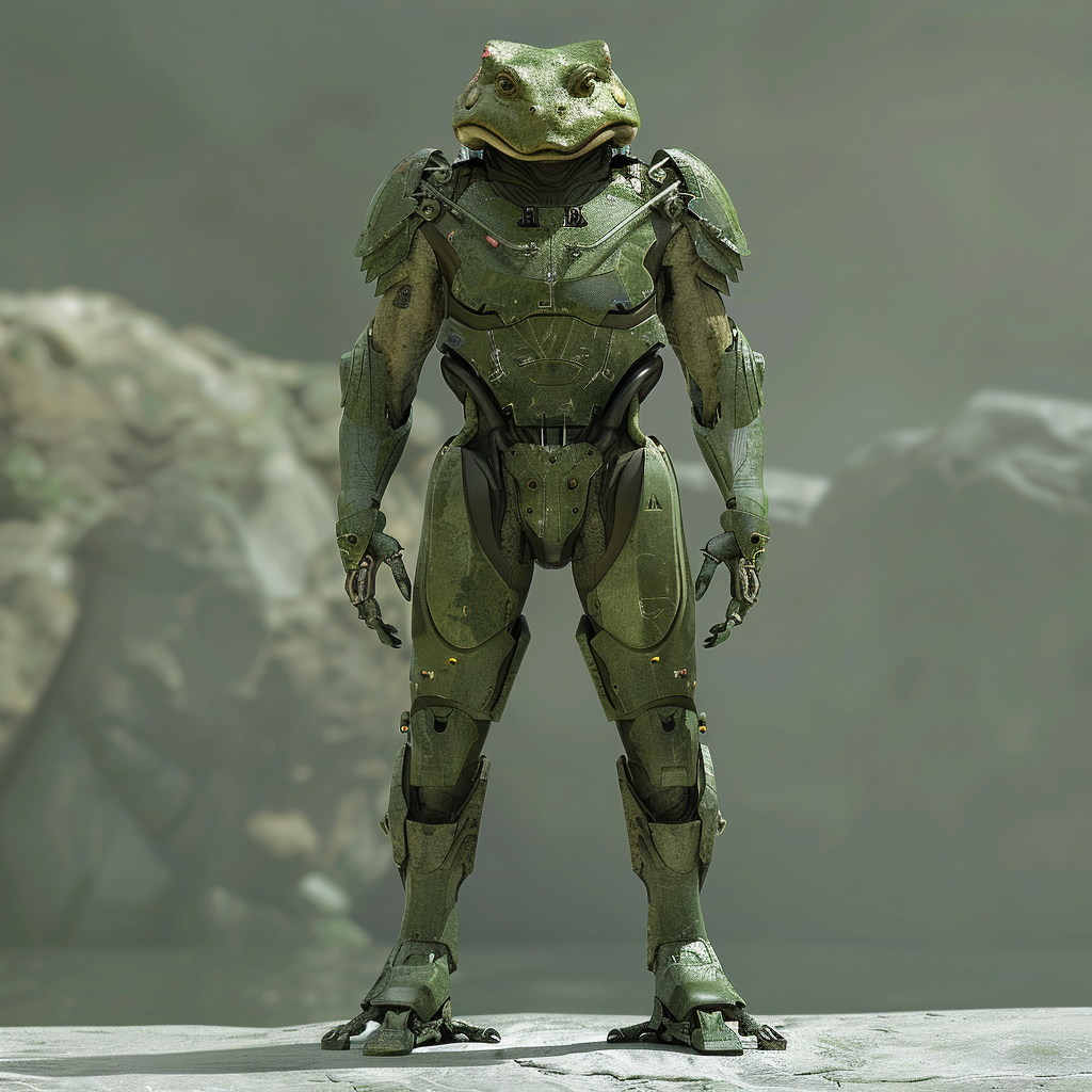 Green frog power armor design