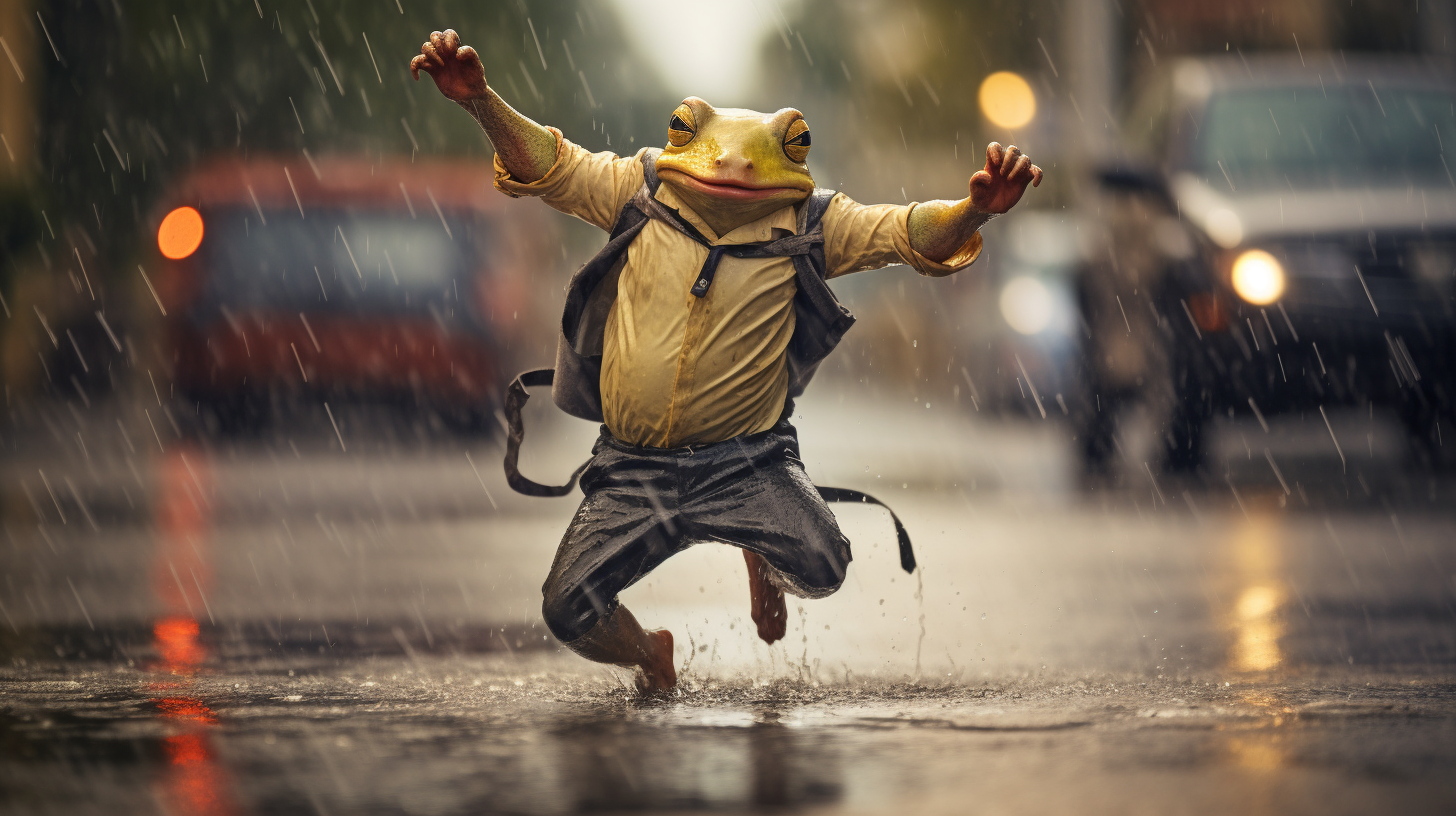 Frog Dancing in Rain