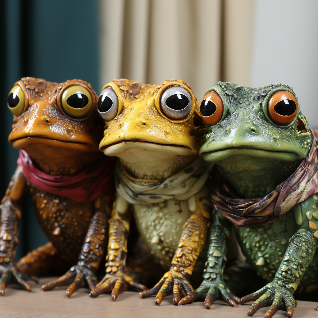 Frogs with eye makeup