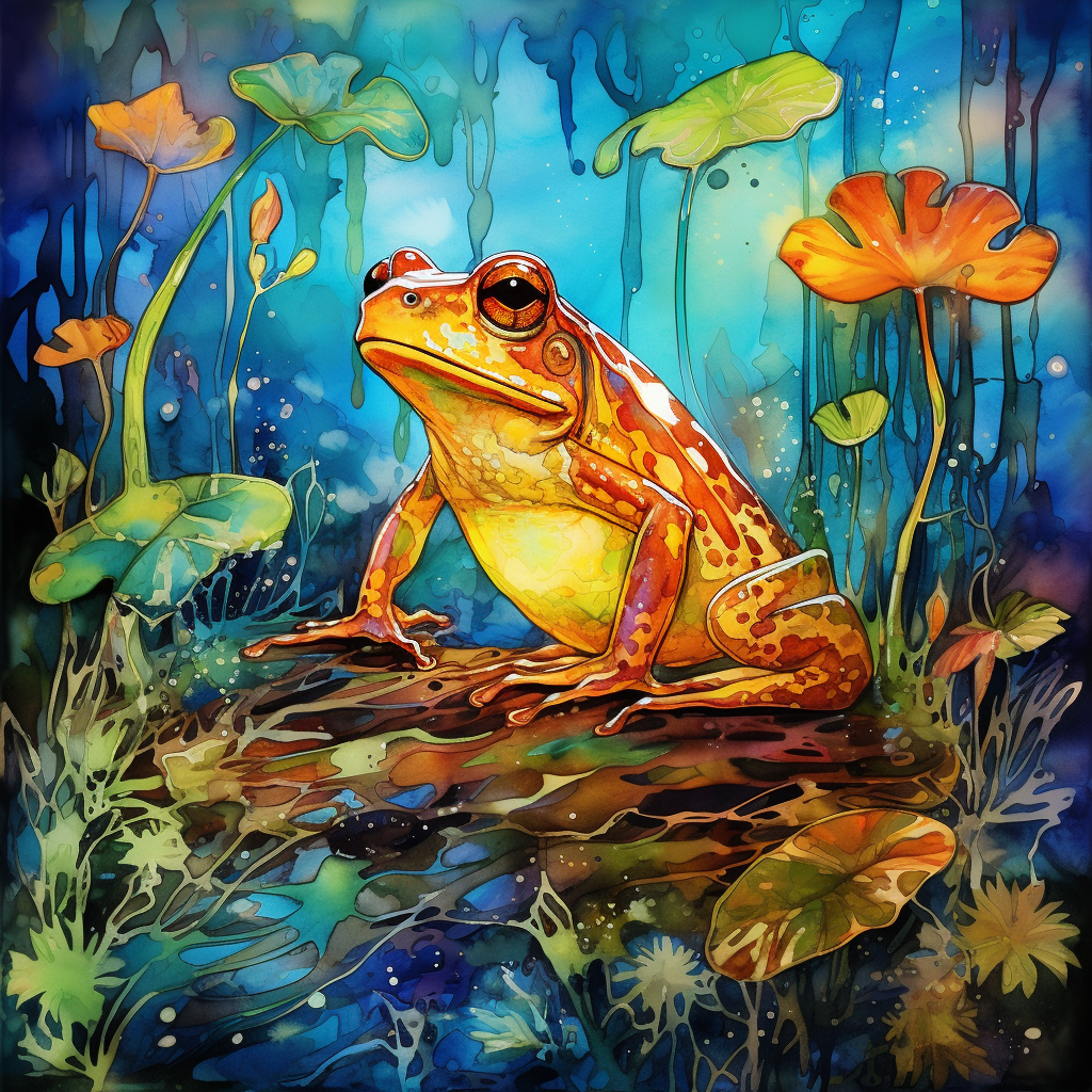 Vibrant frog in the forest