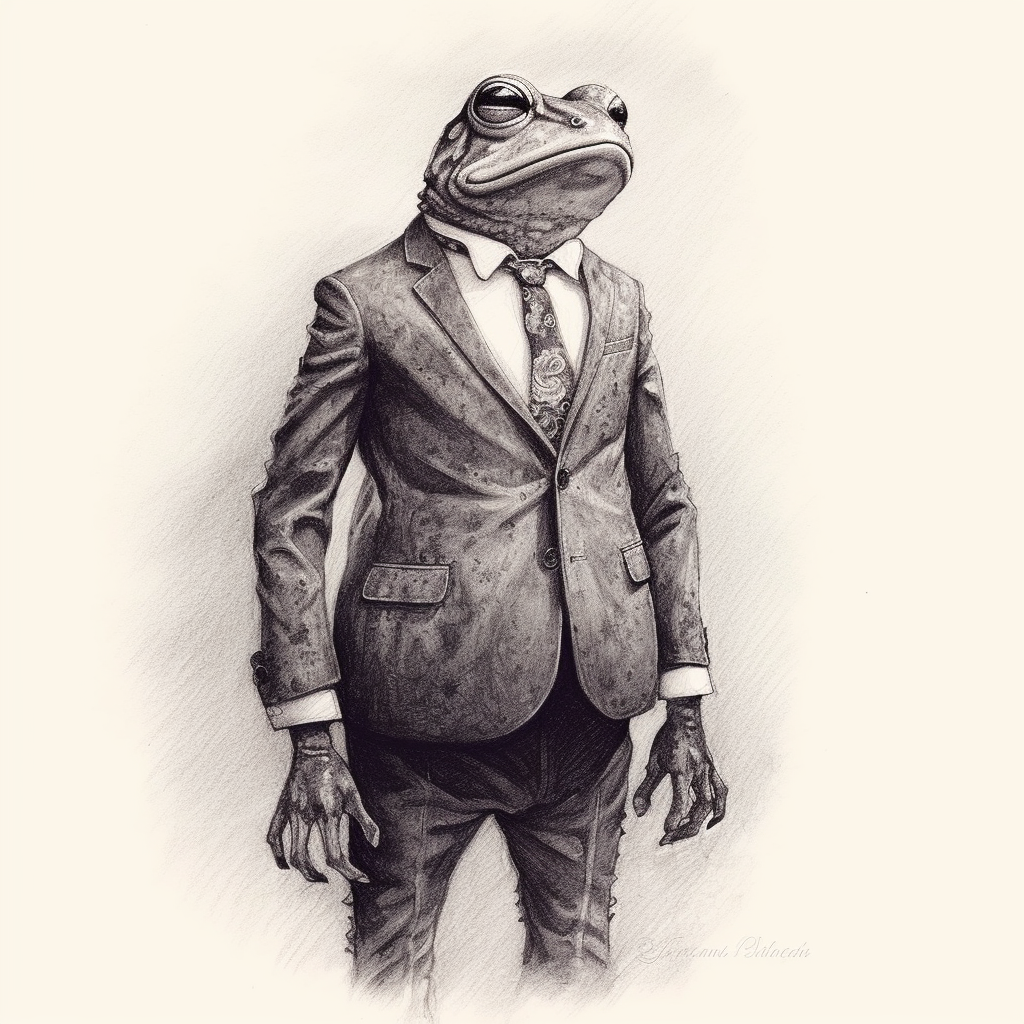 Stylish frog in a suit