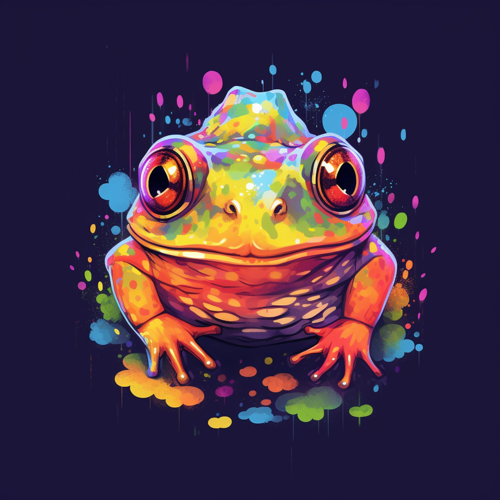 Illustration of frog with magic tshirt design