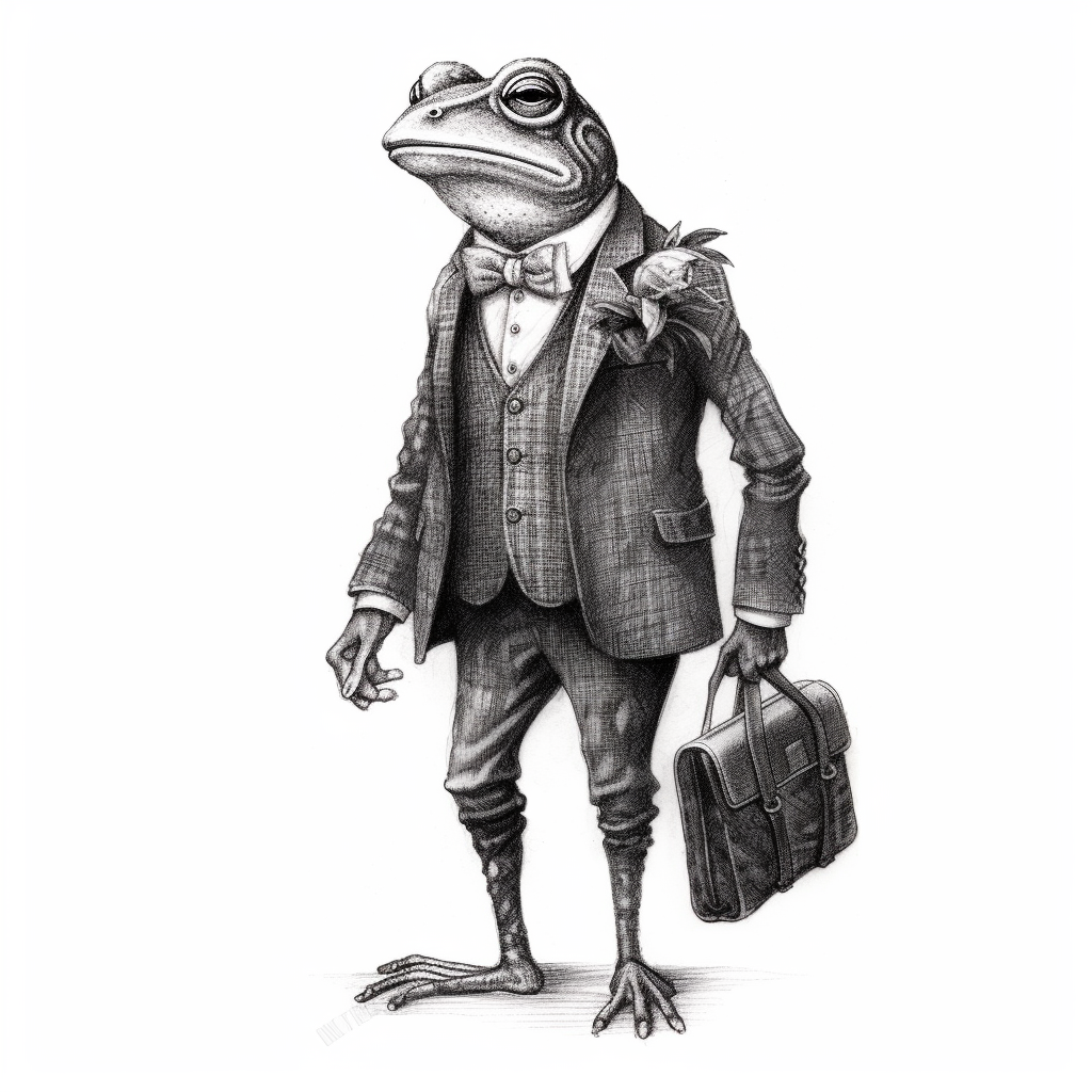 Frog wearing a stylish suit