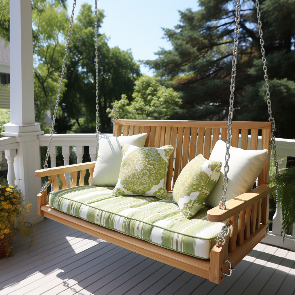 Green Cushioned Porch Swing