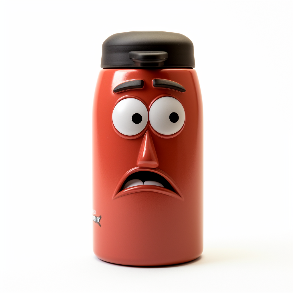 Frowning male head made of Stanley Thermos