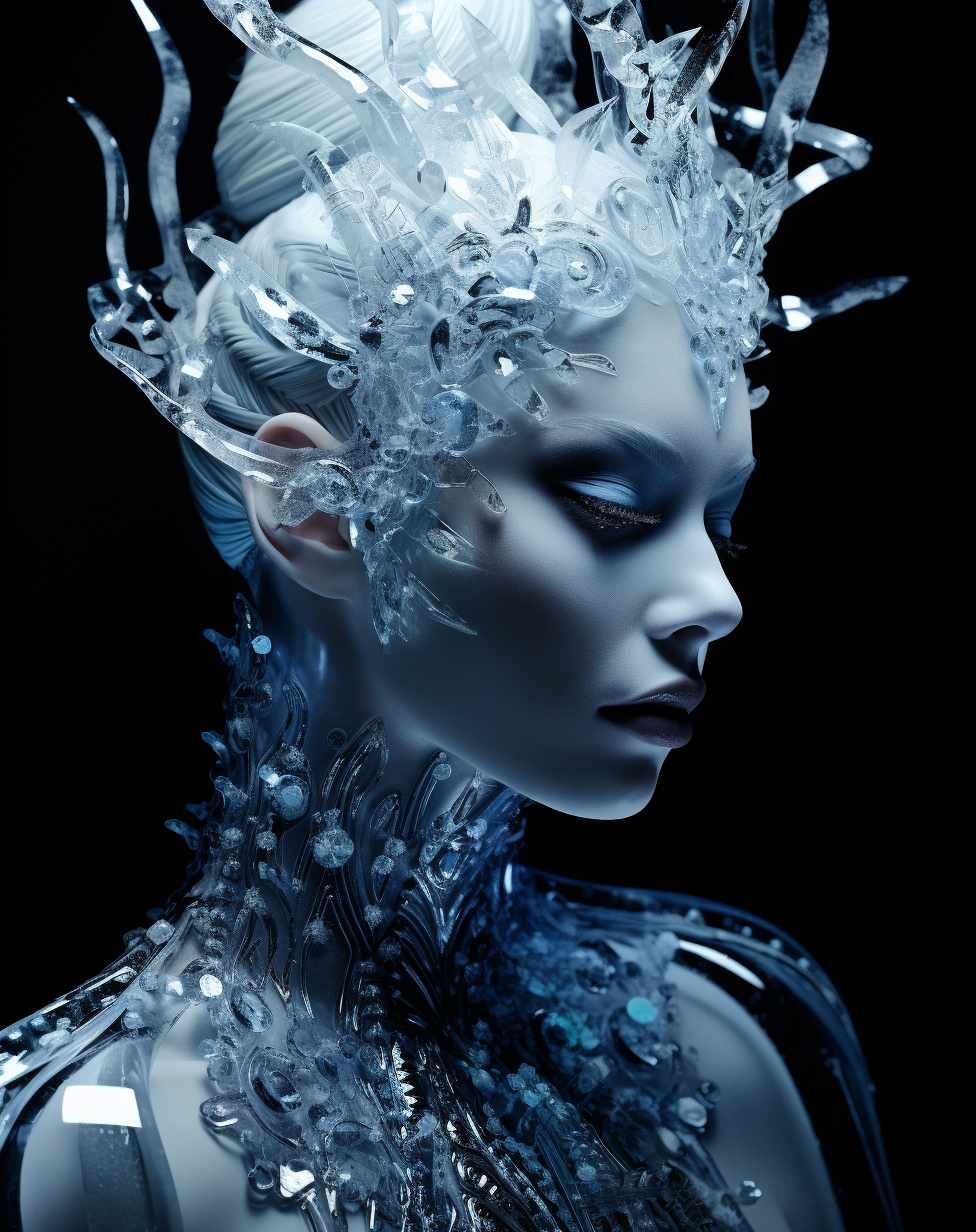 Ultra Realistic Frozen Bionic Queen made of Ice