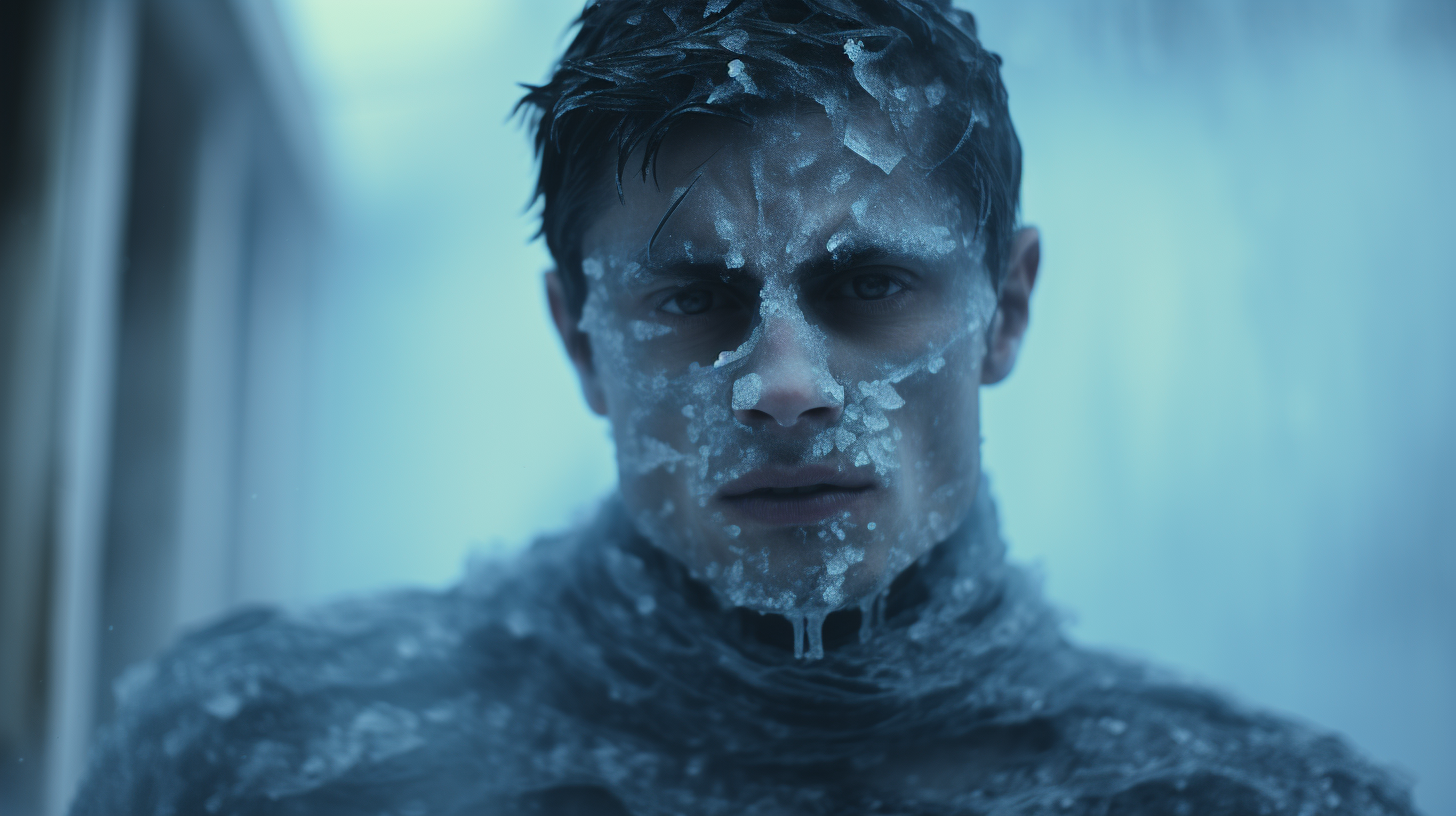 Image of a Frozen Crystalized Man