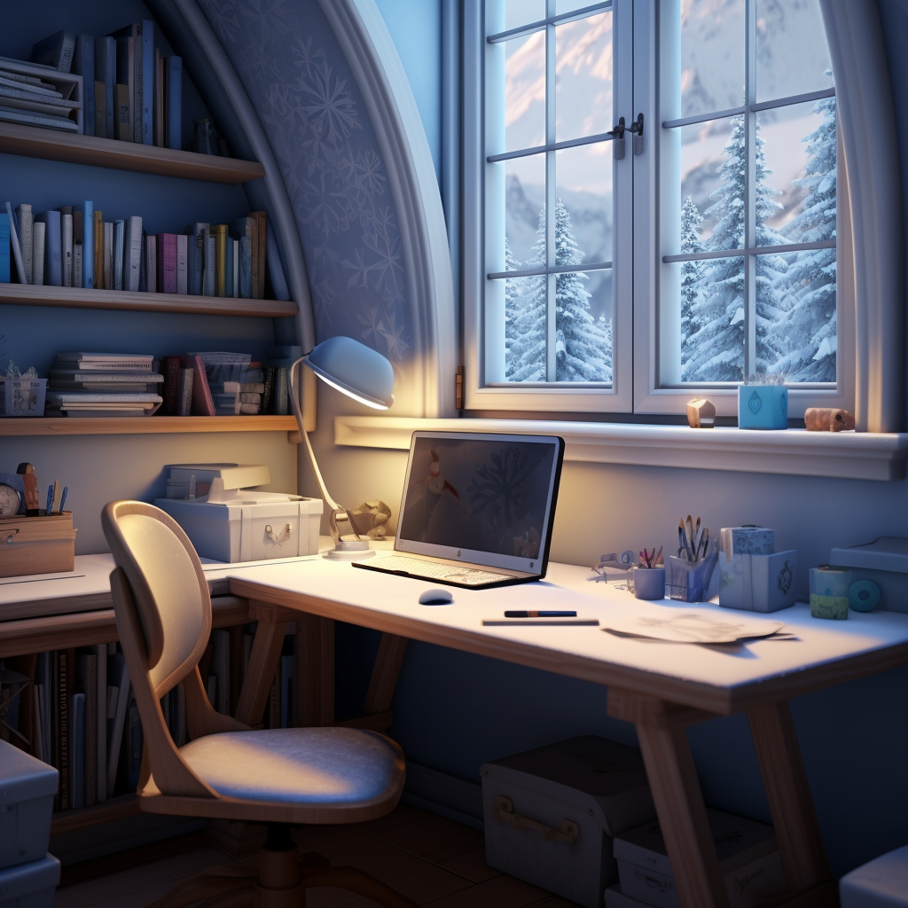 Frozen-inspired home office decor