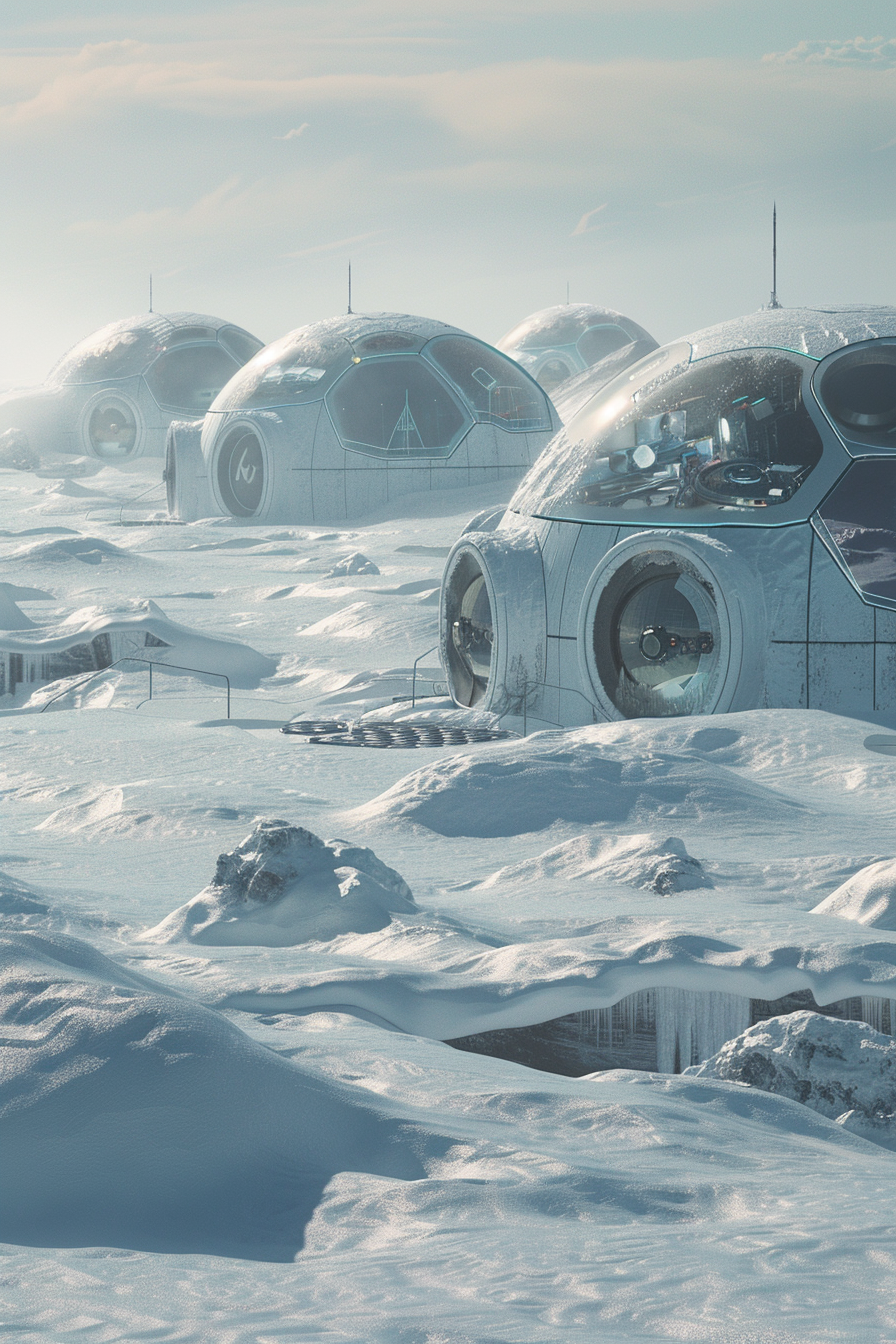 Frozen Ice Planet Domes Habitat