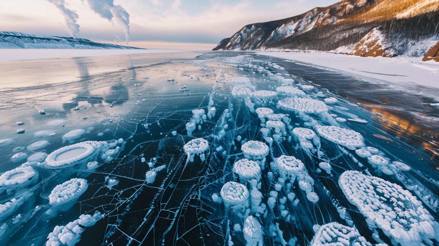 methane bubbles trapped lake baikal