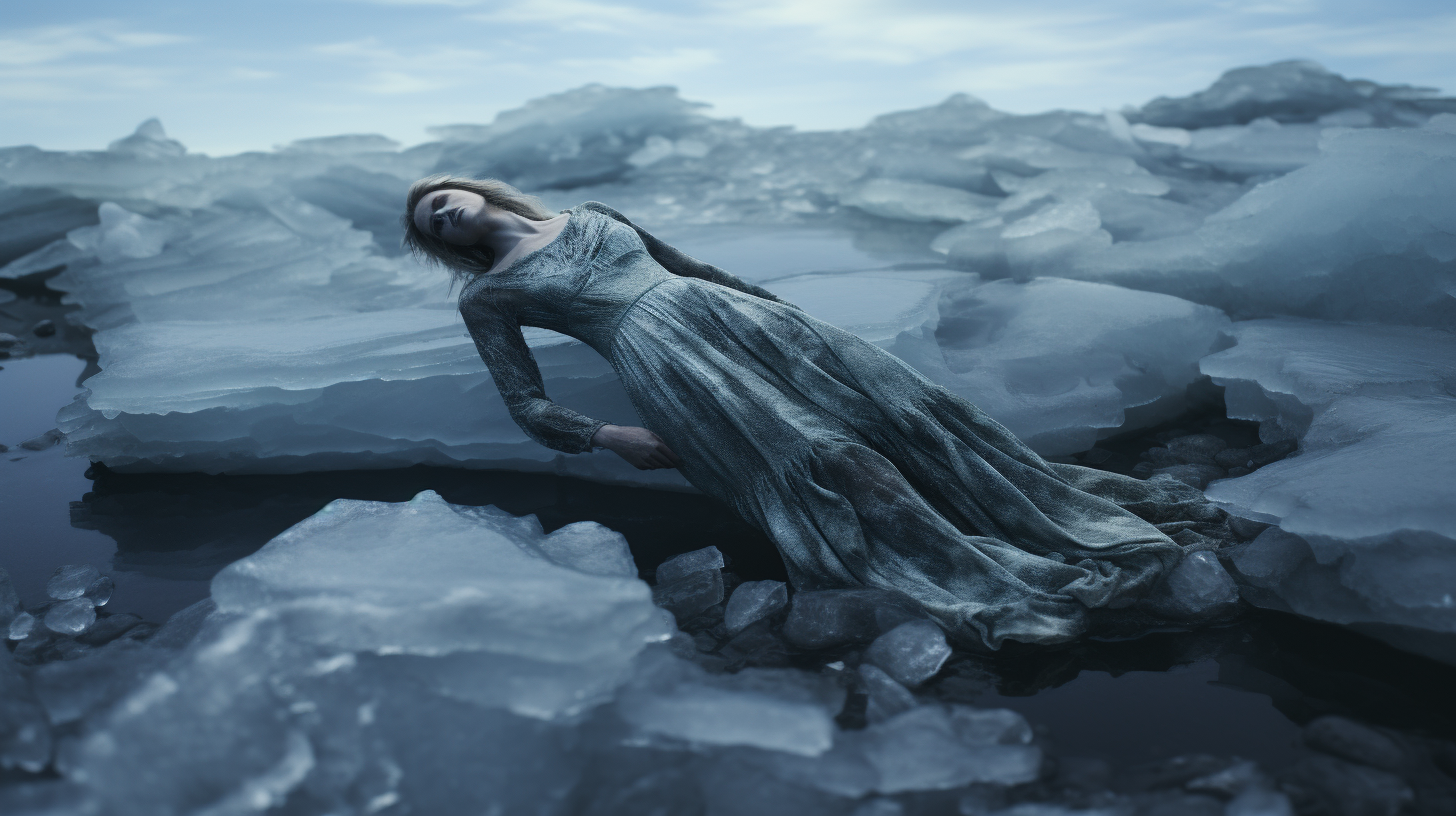 Frozen body crystallized in abandoned location