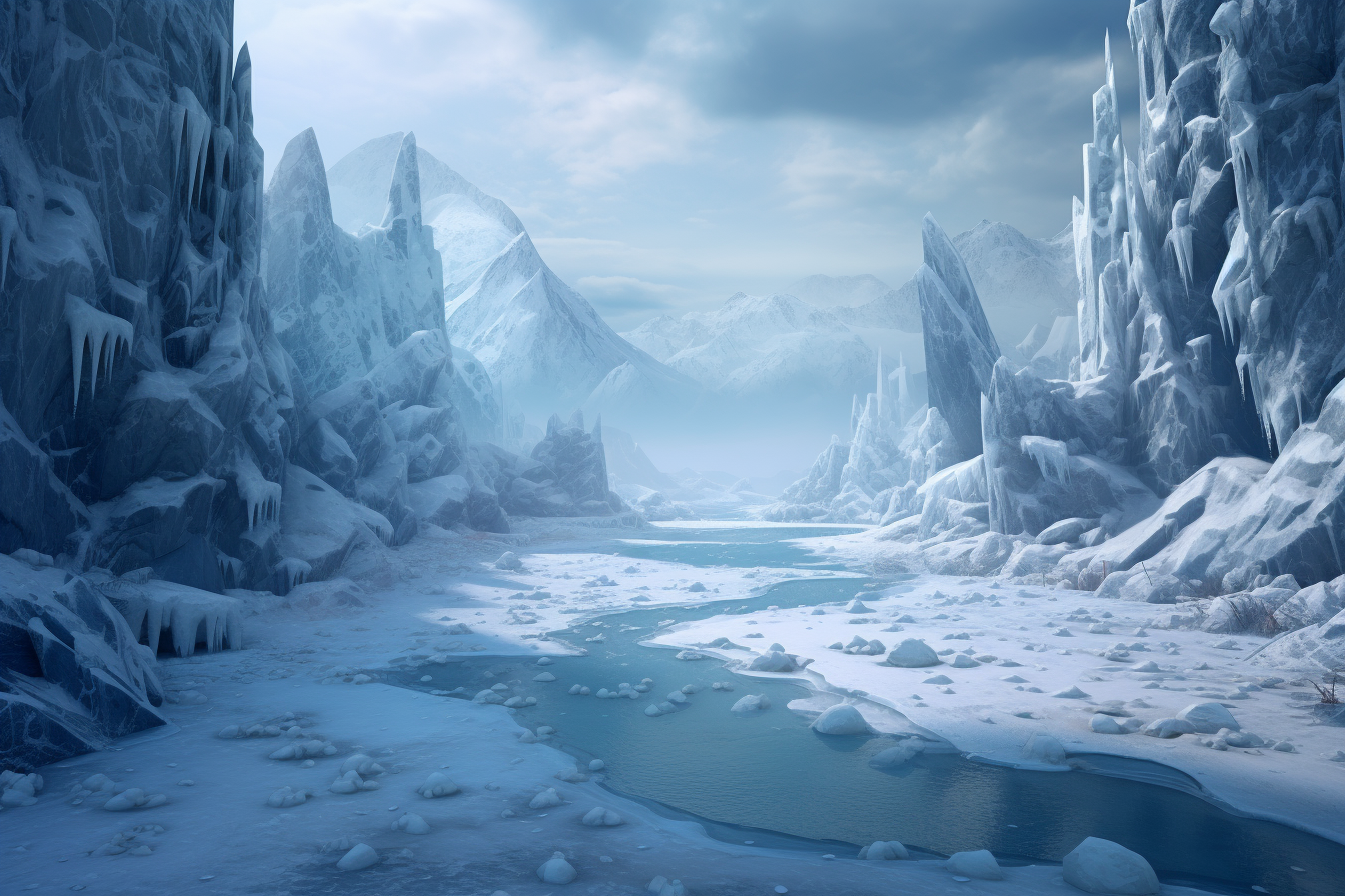 Fantastical Frozen Cove Painting