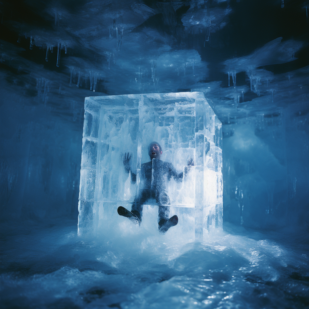 50-year-old man frozen in ice