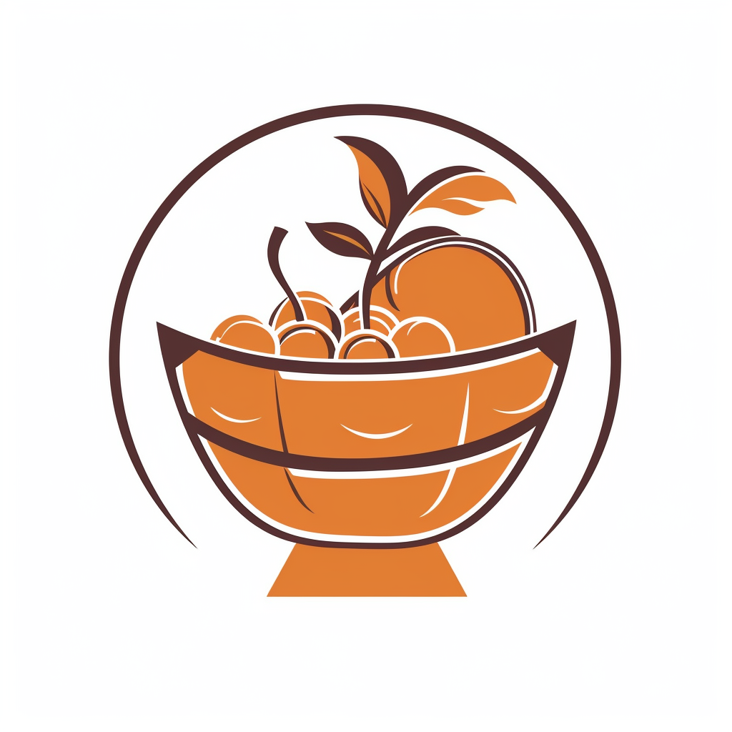 Fruit Bowl Outline Logo Design