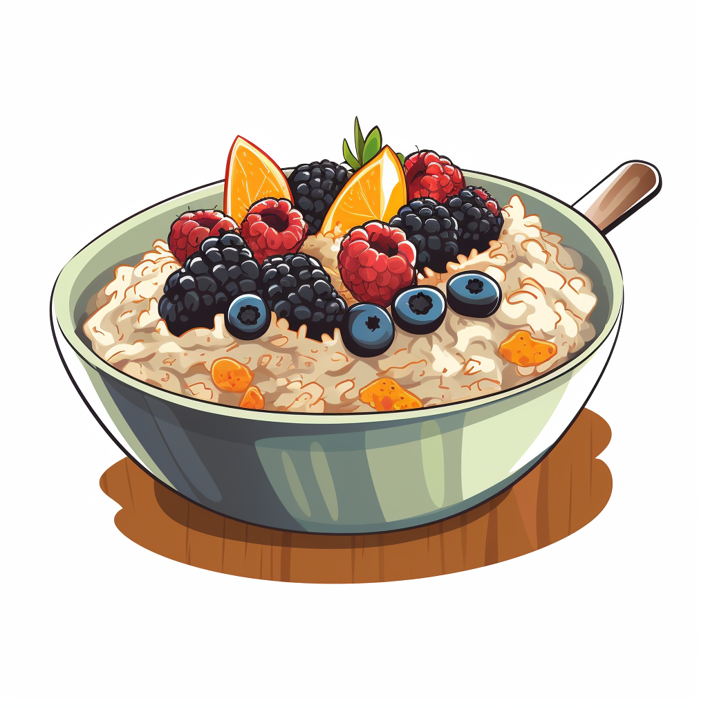 Fruit oatmeal with vibrant colors