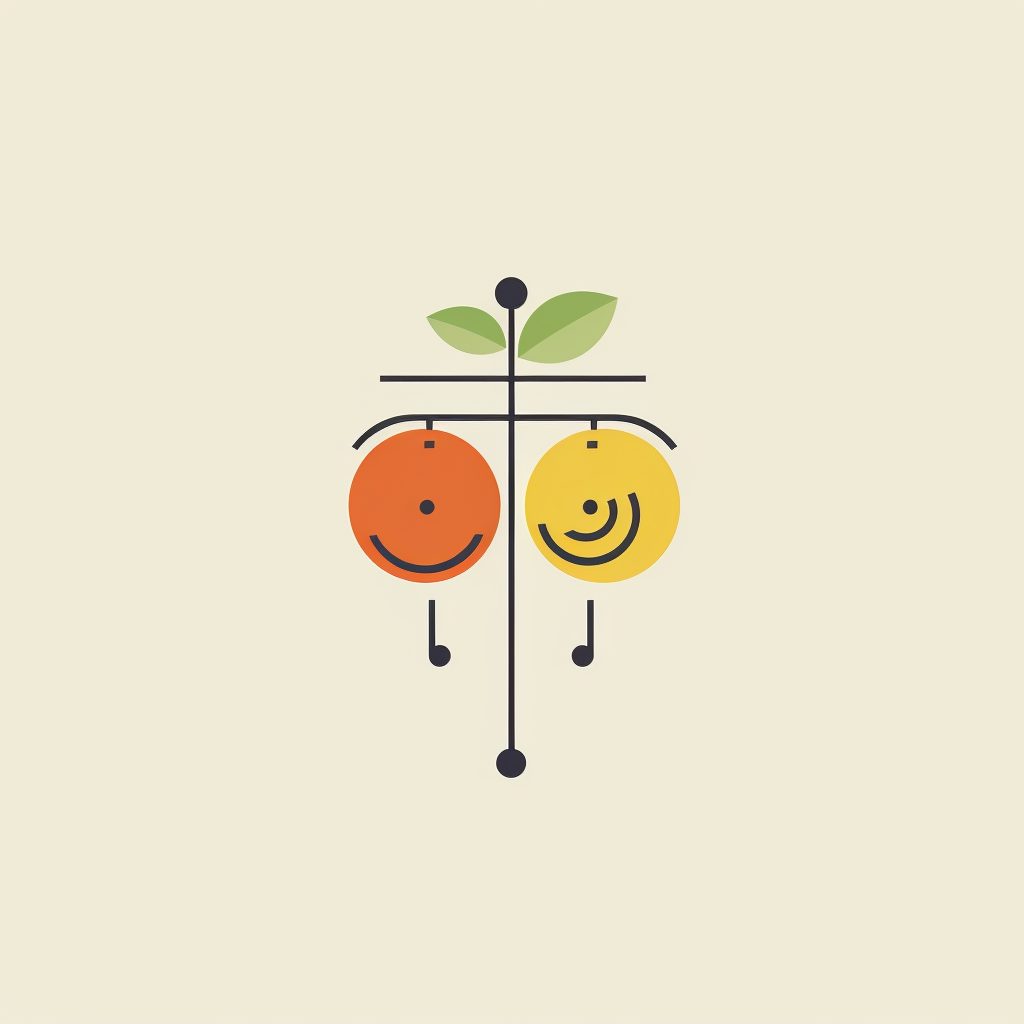 Minimalist fruit instruments logo