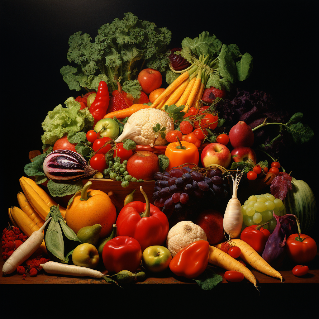 Assortment of Fresh Fruits and Vegetables