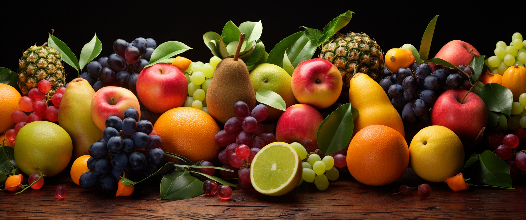 Diagram showcasing various fruits