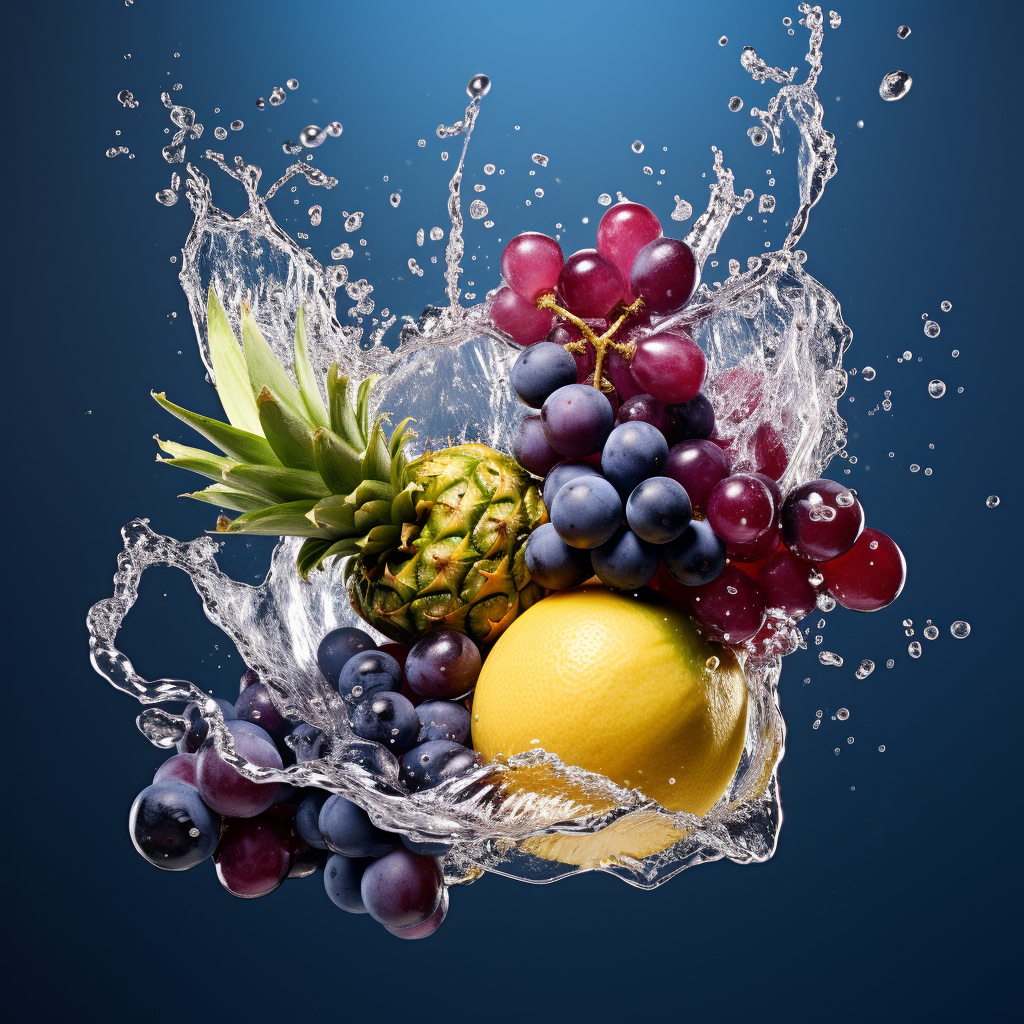 Colorful Fruit Splash in Minimal Style