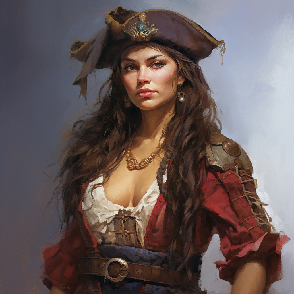 Frumpy pirate woman illustration