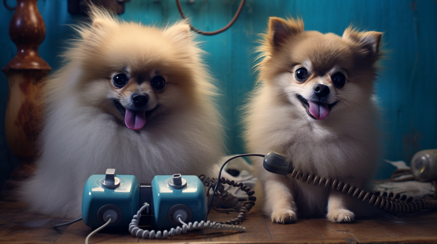 Pomeranian dogs frustrated with slow WiFi connection [Max 6 words]