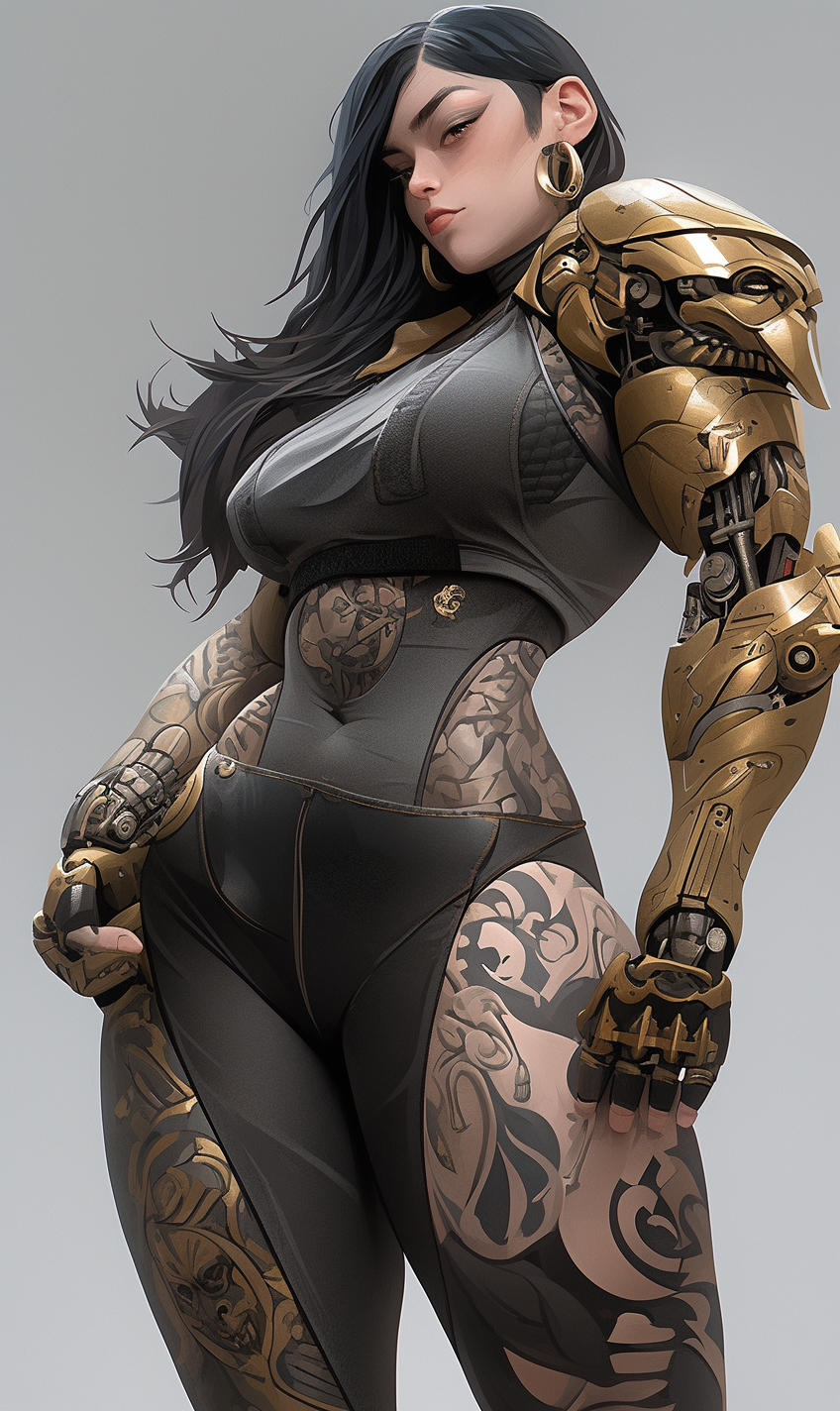 Tattooed Full-Fat Woman with Mecha