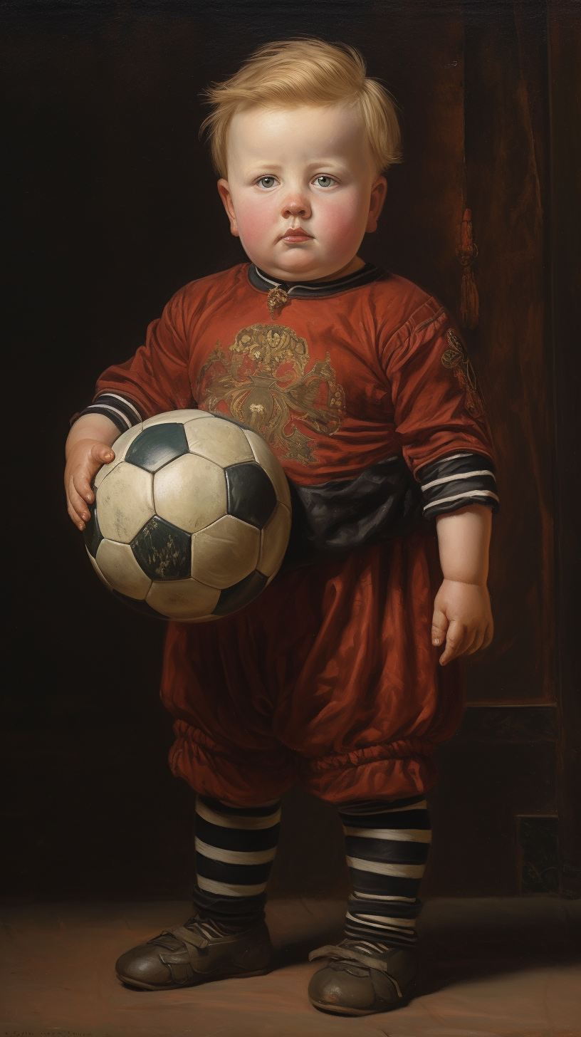 A footballer boy with a ball