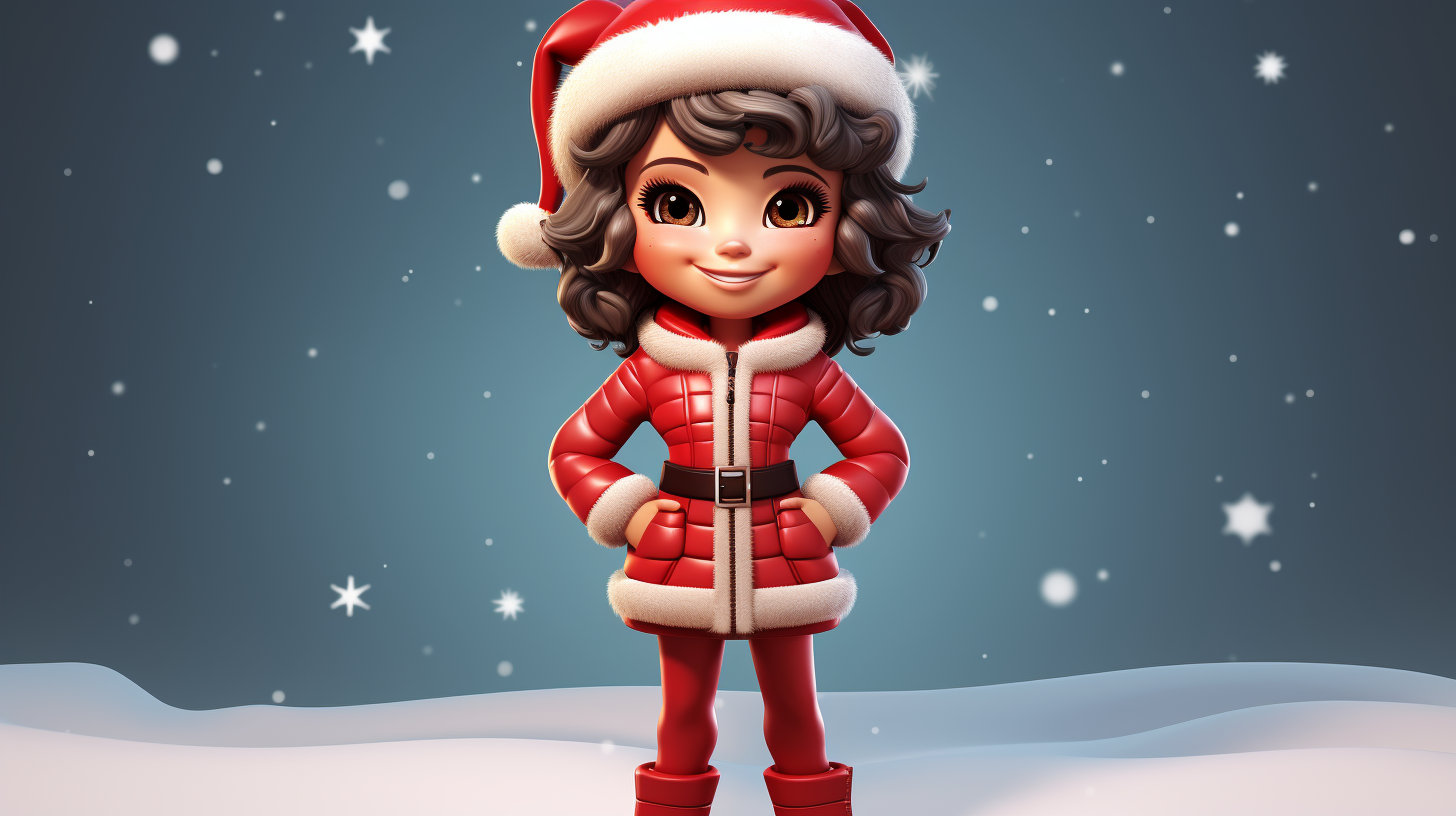 Joyful female in Santa costume