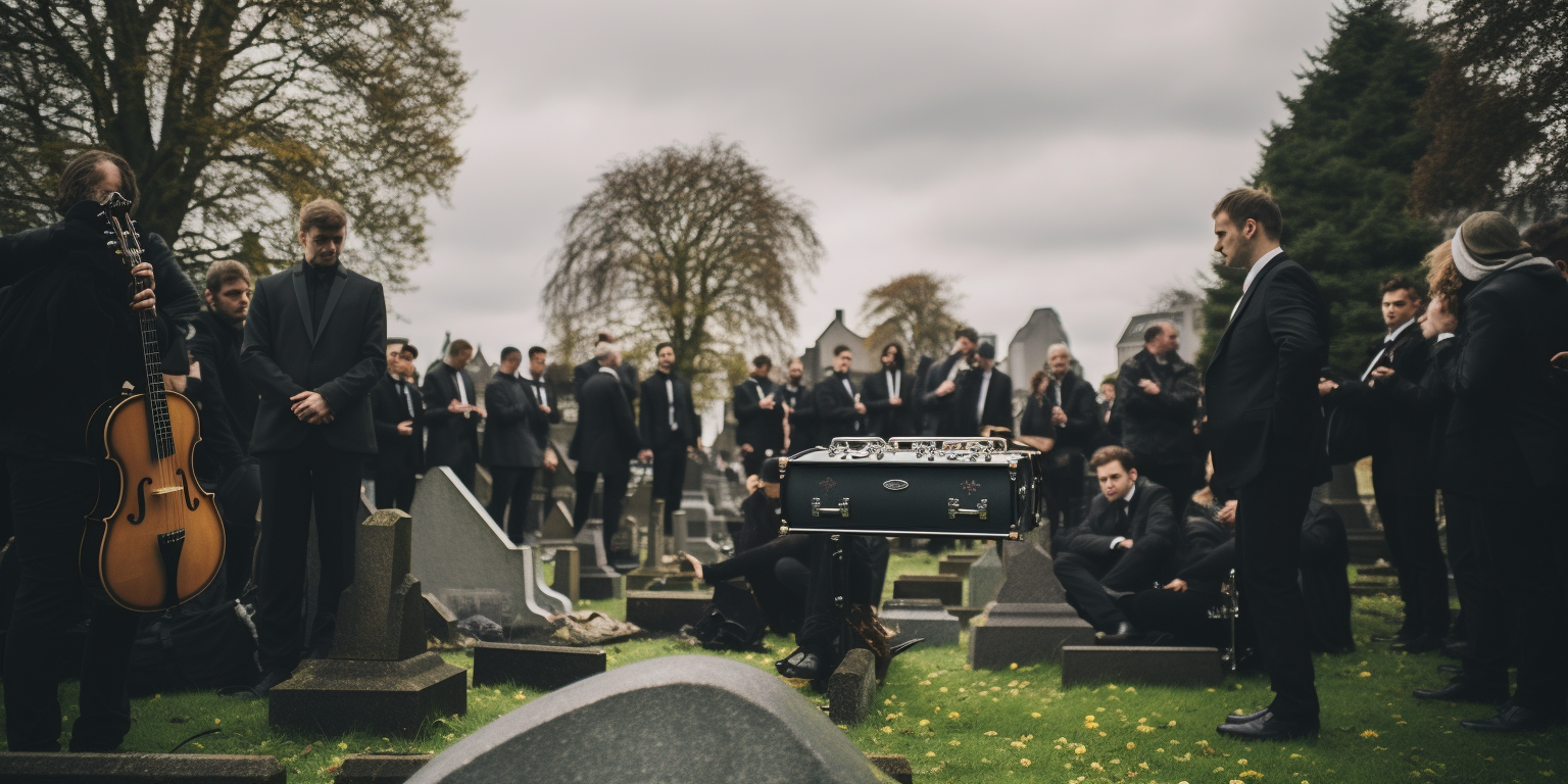 Band performing at a funeral