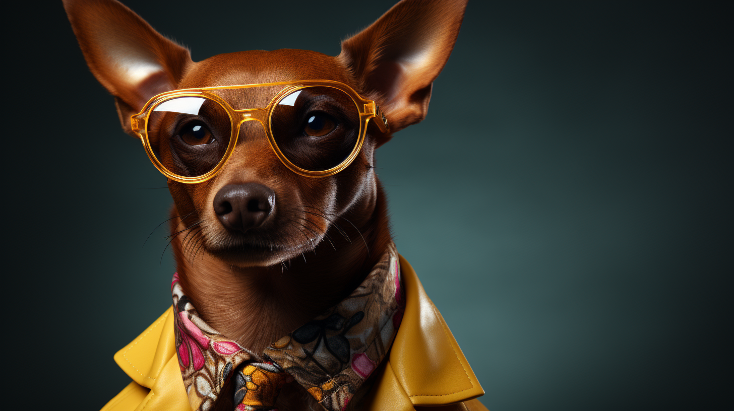 Cool Miniature Pinscher in Fashion Dress