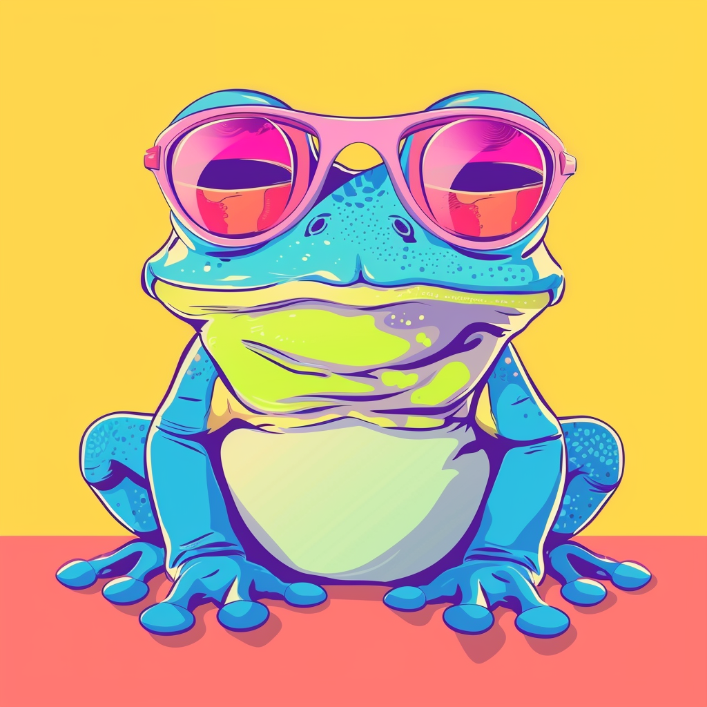 Funky Frog Character Illustration