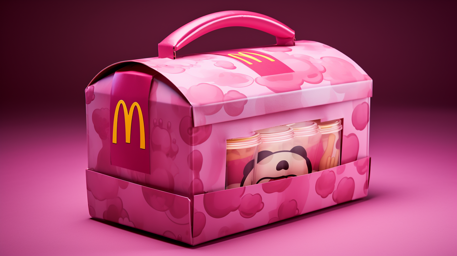 Funky pink happy meal inflatable box