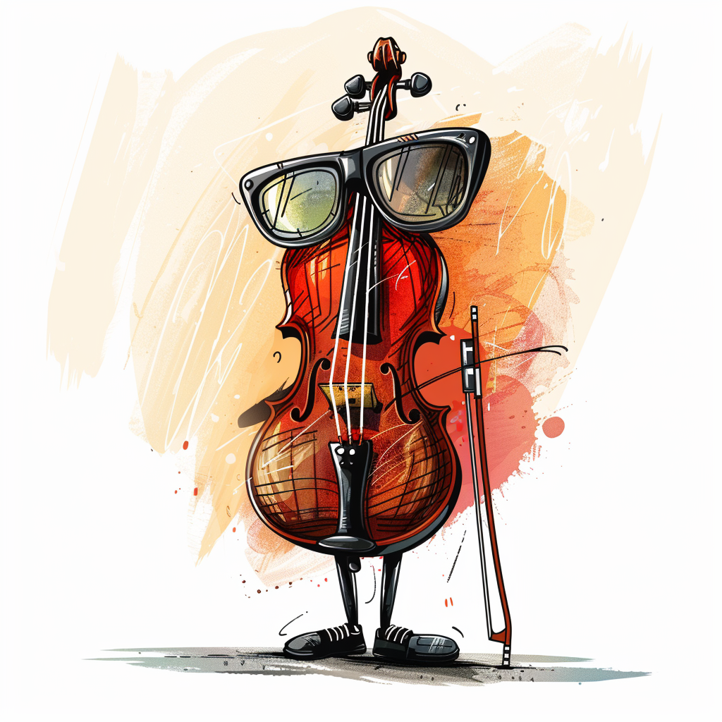 Funky Retro Violin Caricature