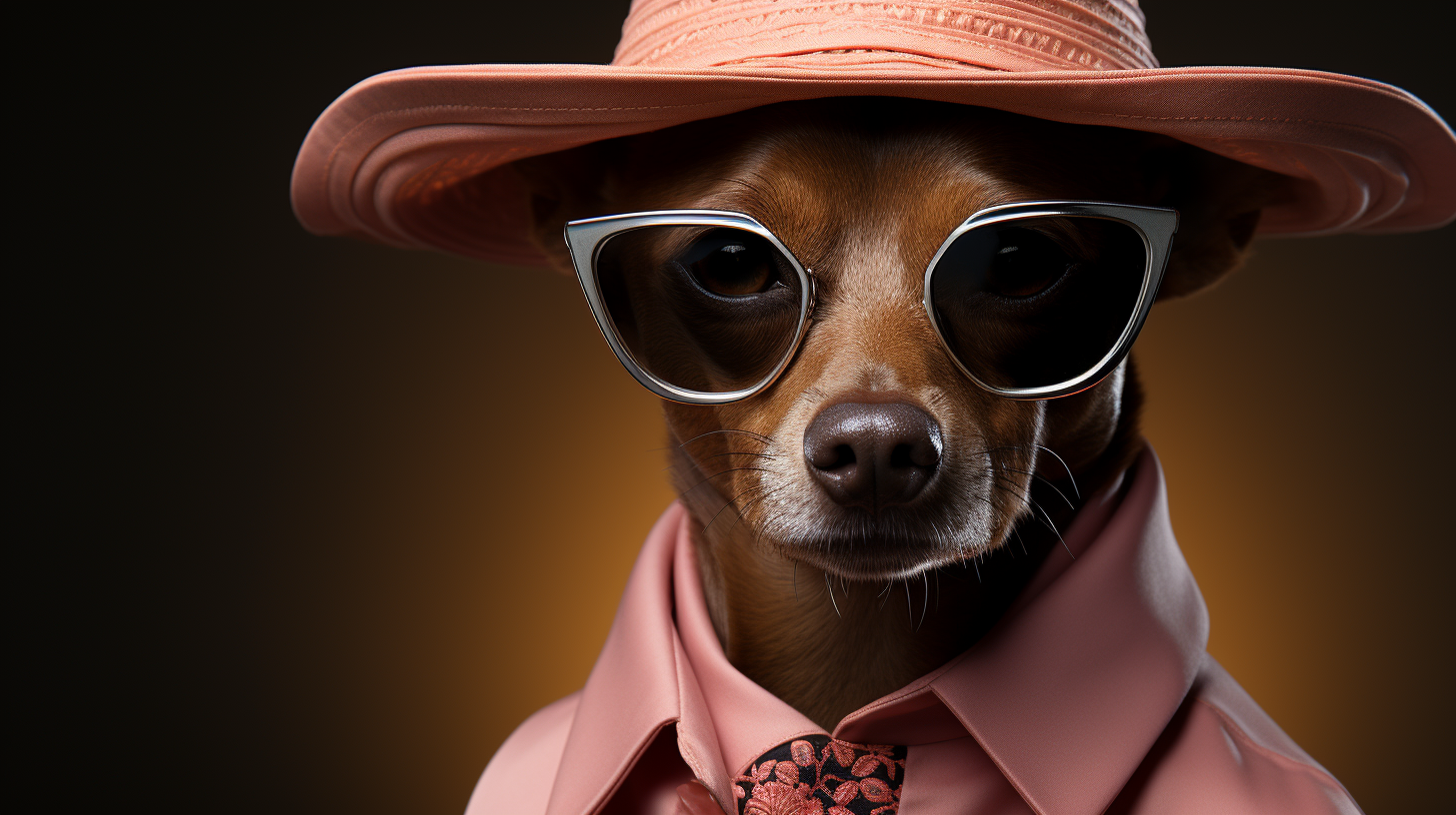 Stylish Miniature Pinscher in Funky Fashion Dress