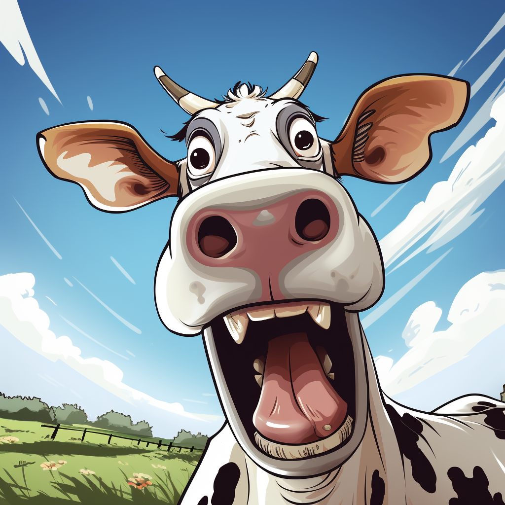 Funny cow cartoon image