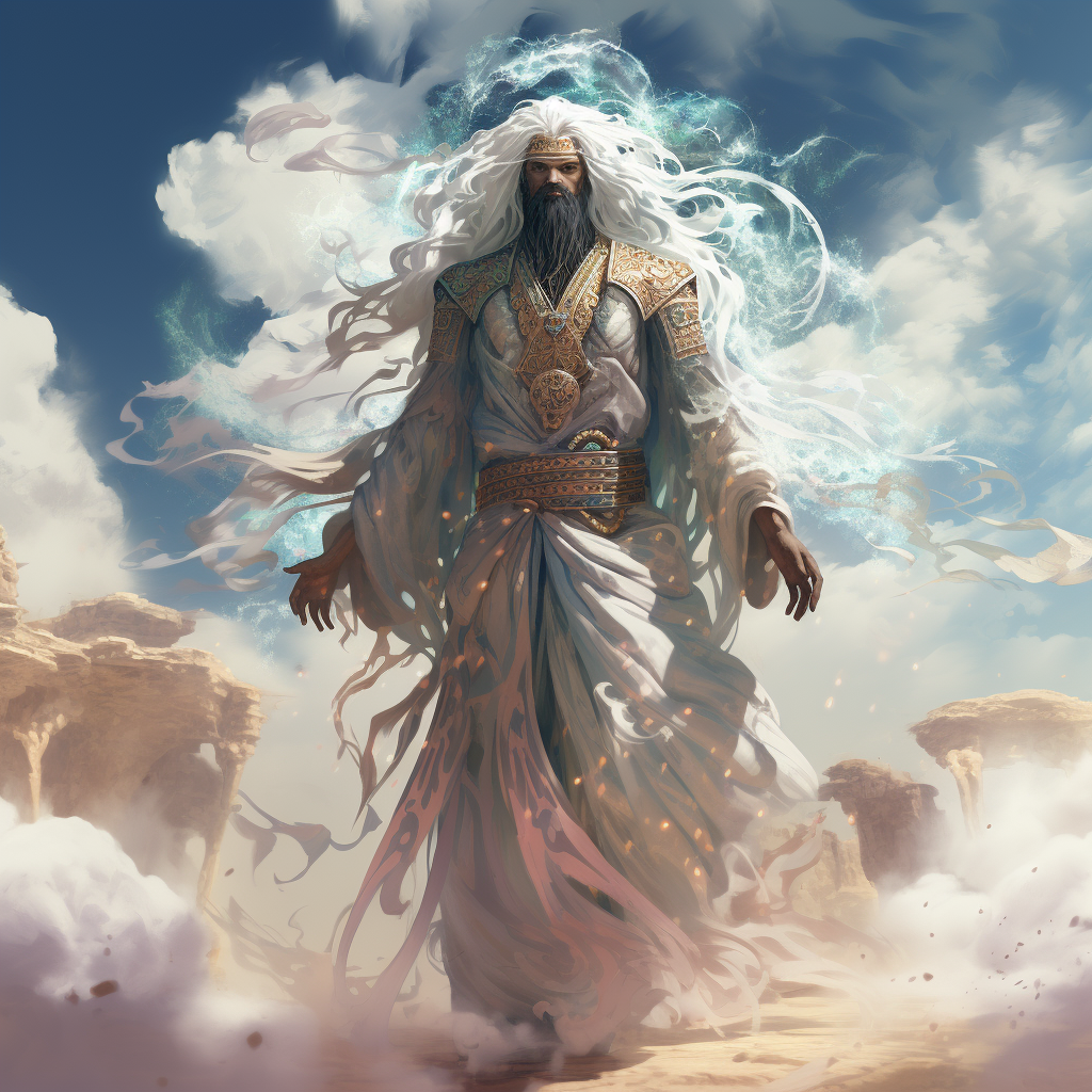 Ethereal Arabian Genious in Clouds