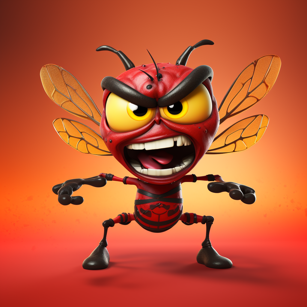 Funny Cartoon Wasp on Steroids