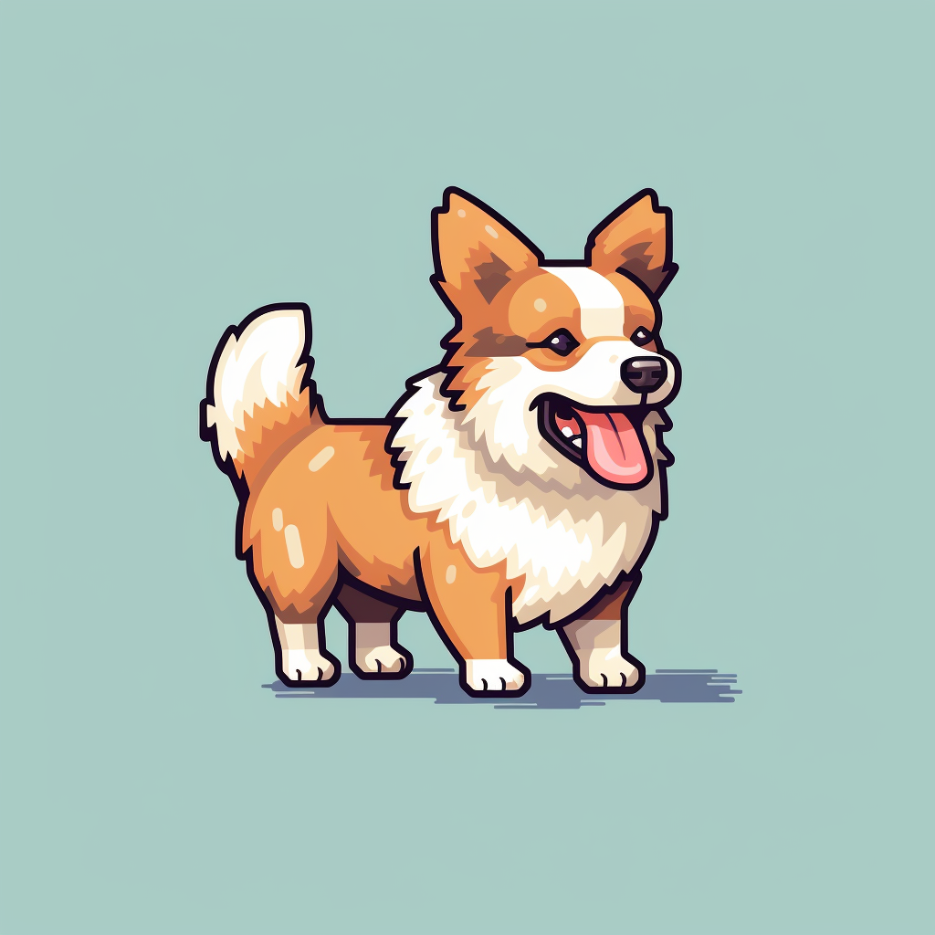 Cute dog in pixel art style