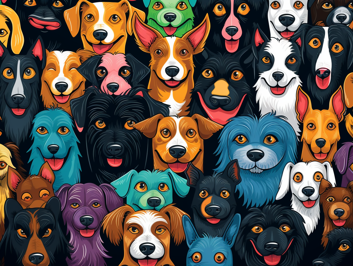 Funny Dogs Repeated Pattern Colorful