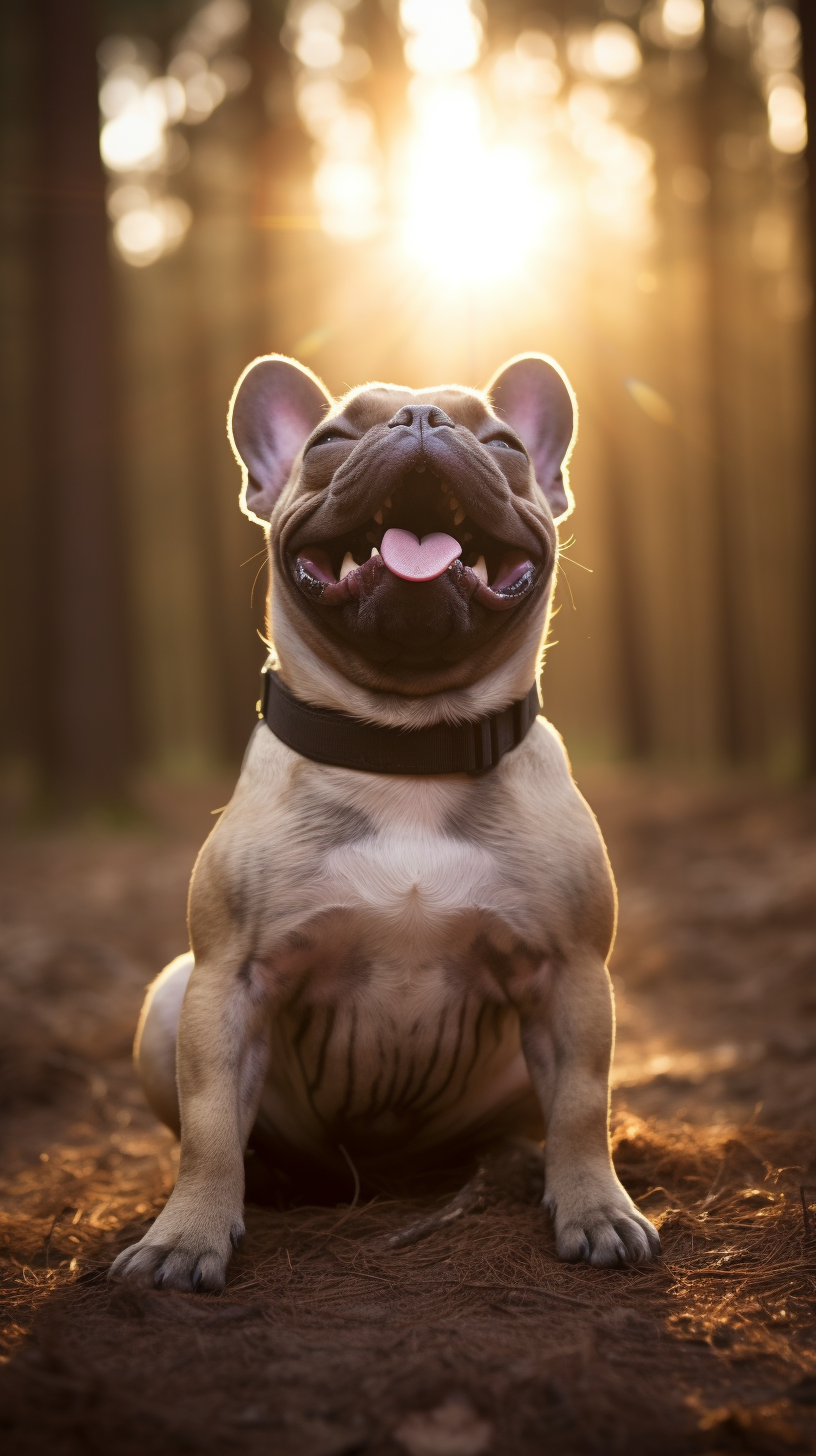 Funny French Bulldog doing something adorable