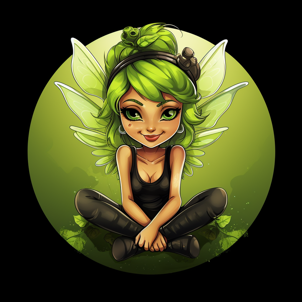 Funny green pixie fairy tshirt design