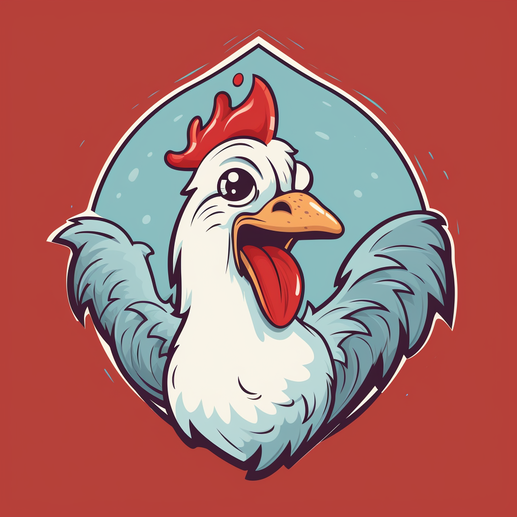 Funny logo with chicken and goat