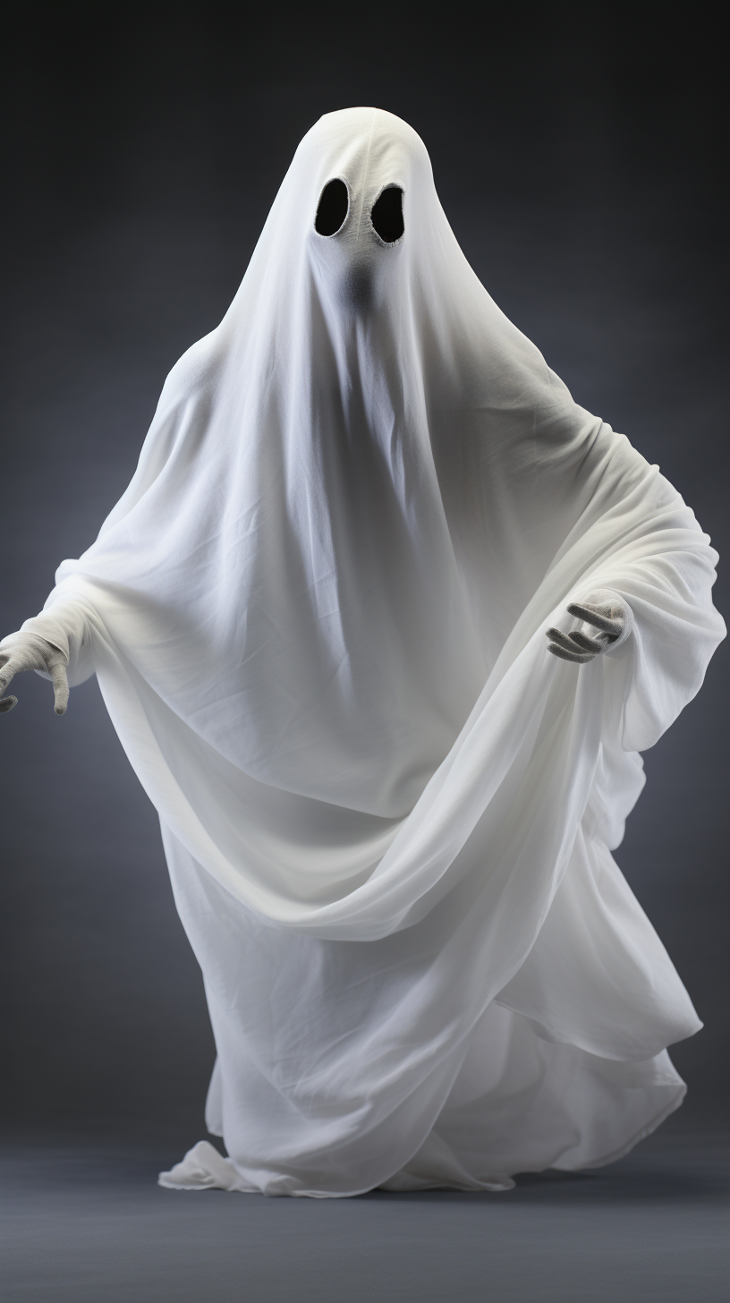 Funny man in ghost costume