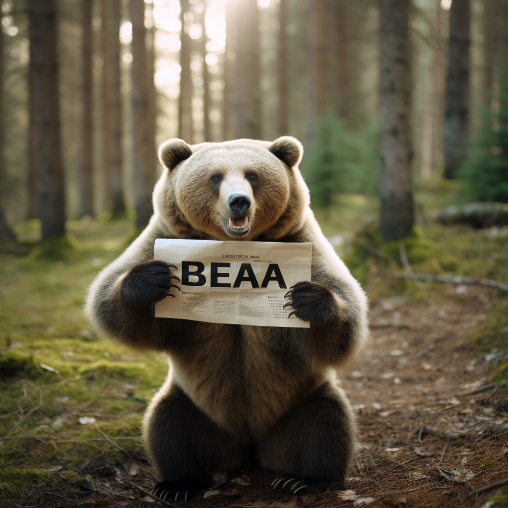 Funny meme bear holding paper with  BERA